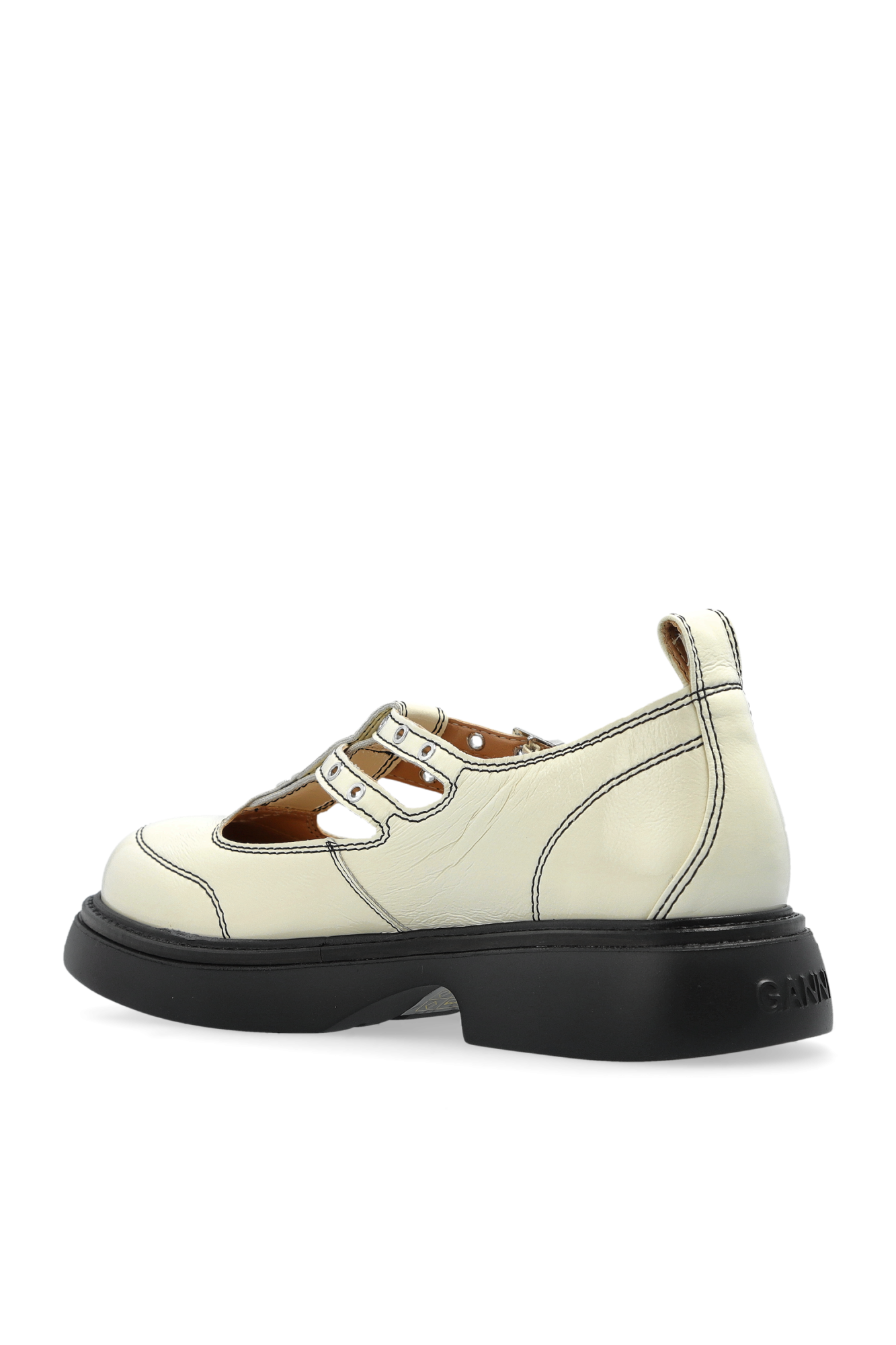 GANNI Uネック ヘルヘット シャシ ミニトレス T38303628 099 Ganni Loafers shoes made of eco leather | Women's Shoes | Vitkac
